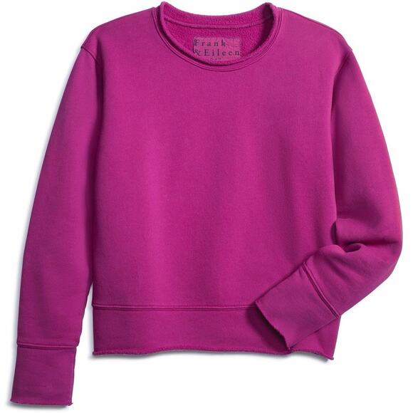 Frank & Eileen Boyfriend Crew Neck Sweatshirt in Fuschia - Picture 1 of 10